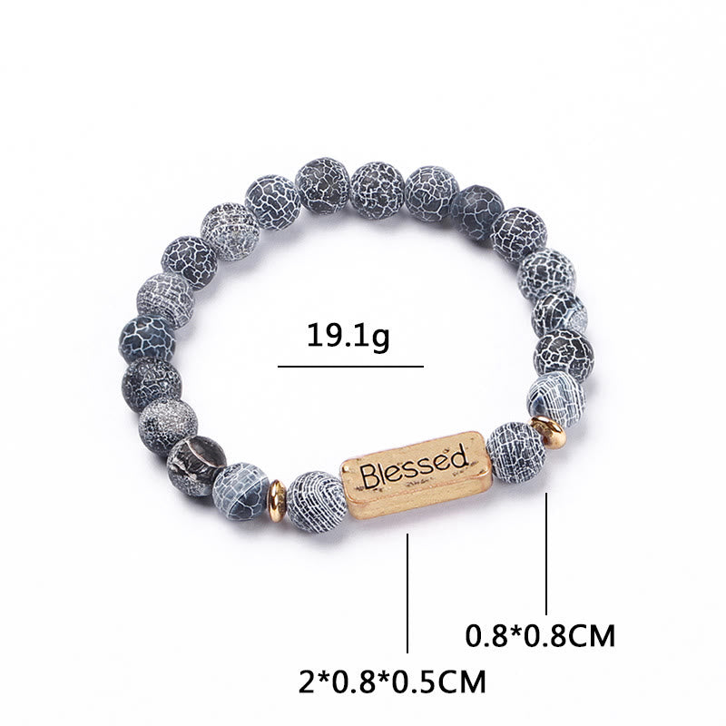 Bracciale con incisione benedetta in pietra preziosa naturale Olivenorma