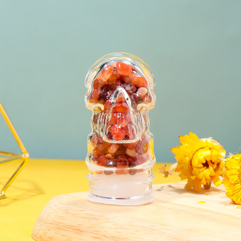 Decorazione di cristallo per bottiglia d'acqua con teschio Olivenorma