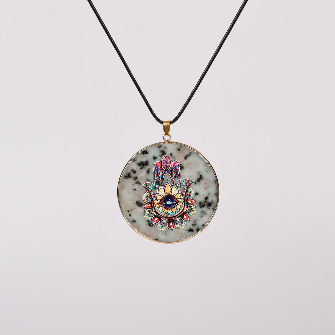 Collana Olivenorma Crystal Hamsa Chakra Albero della vita 