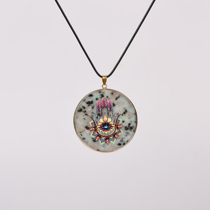 Collana Olivenorma Crystal Hamsa Chakra Albero della vita 