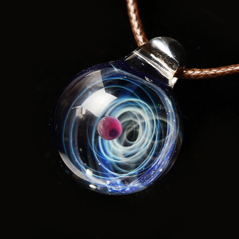 Collana in vetro con cielo stellato cosmico Olivenorma