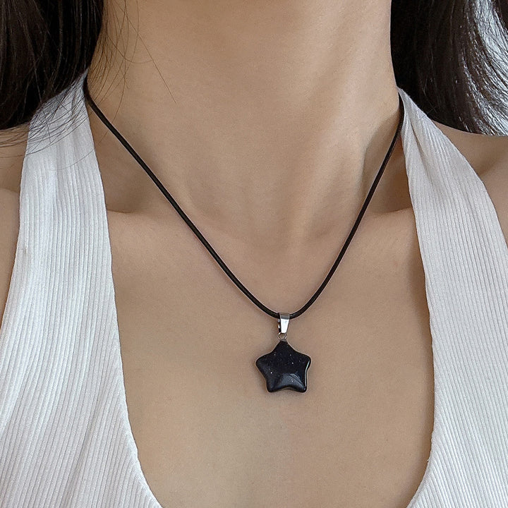 Collana con ciondolo a forma di stella in cristallo naturale Olivenorma