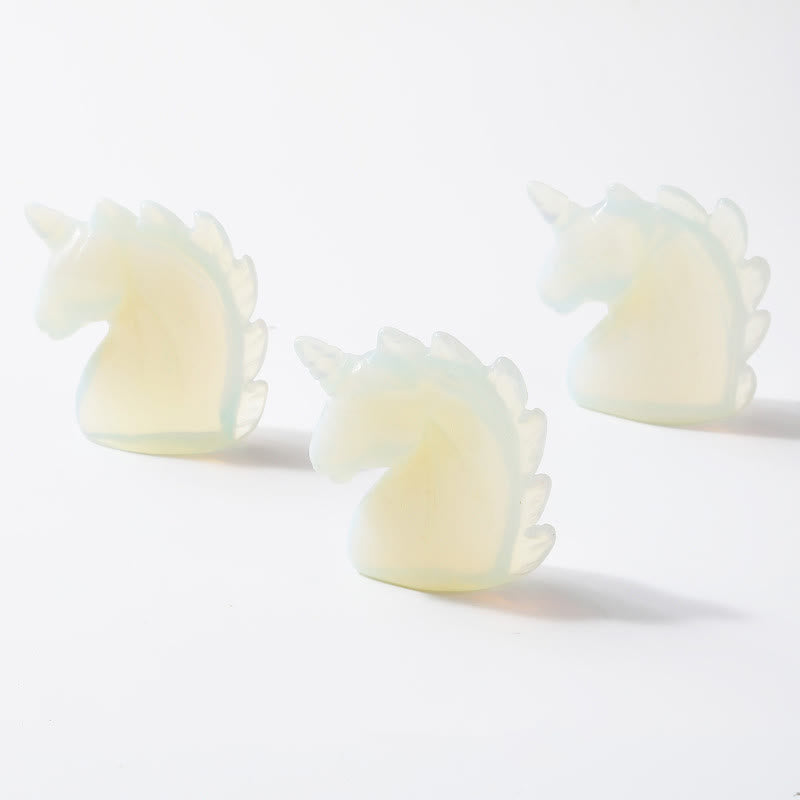 Olivenorma 2 pollici cristallo naturale unicorno figurina decorazione pietra preziosa 