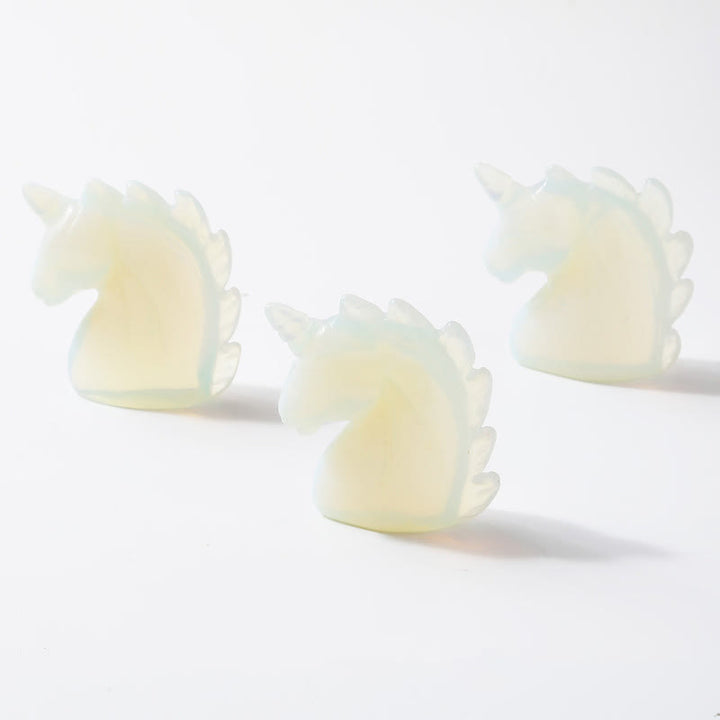 Olivenorma 2 pollici cristallo naturale unicorno figurina decorazione pietra preziosa 