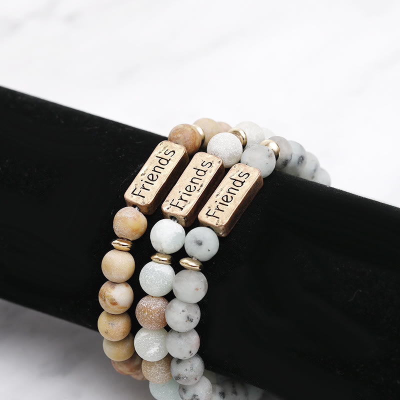 Braccialetto con incisione di amici in pietra preziosa naturale Olivenorma - image 12