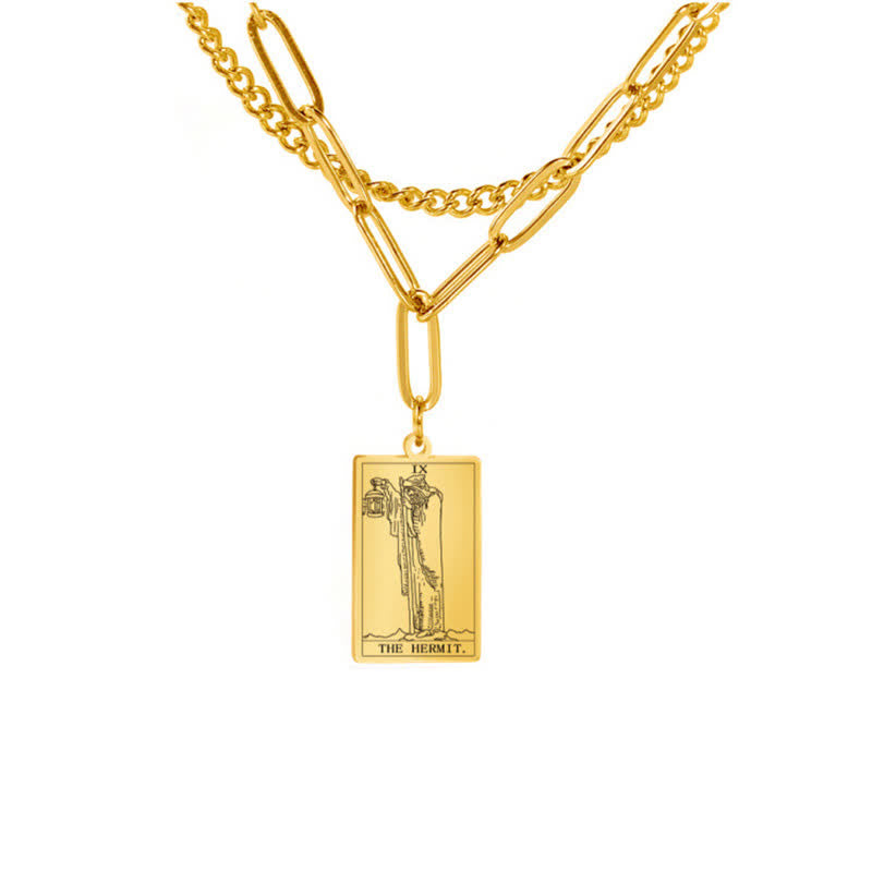 Collana a doppia catena con carta dei tarocchi Olivenorma