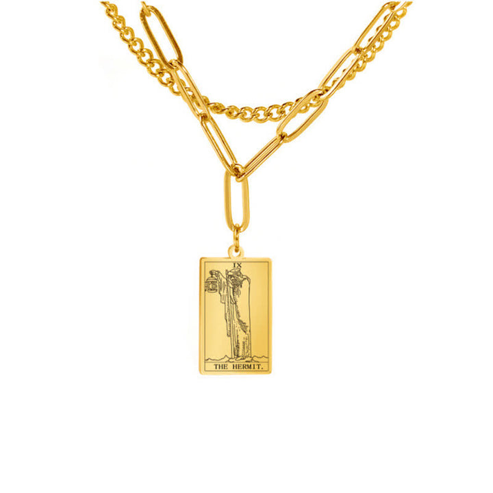 Collana a doppia catena con carta dei tarocchi Olivenorma