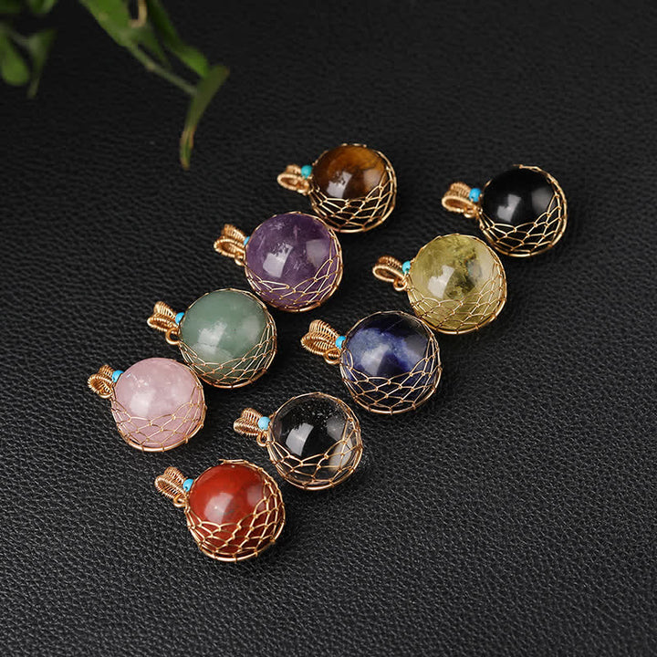 Collana con sfera di cristallo naturale delicato Olivenorma