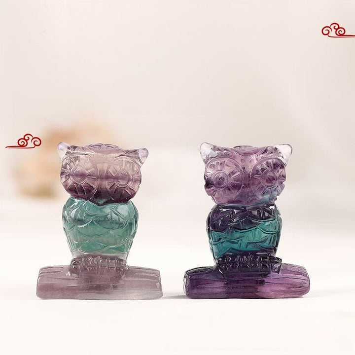 Ornamento gufo color caramella in fluorite Olivenorma 