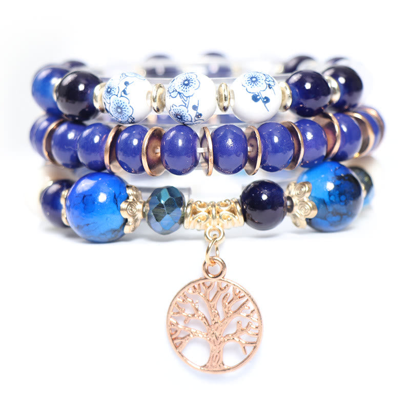Olivenorma Boho Braccialetto di cristallo fatto a mano con albero della vita 
