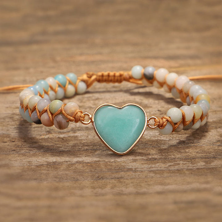 Bracciale a forma di cuore in turchese naturale
