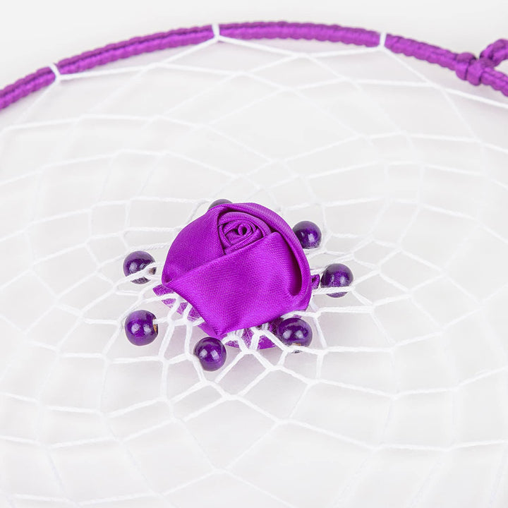 Olivenorma Grande acchiappasogni a forma di rosa viola in stile creativo