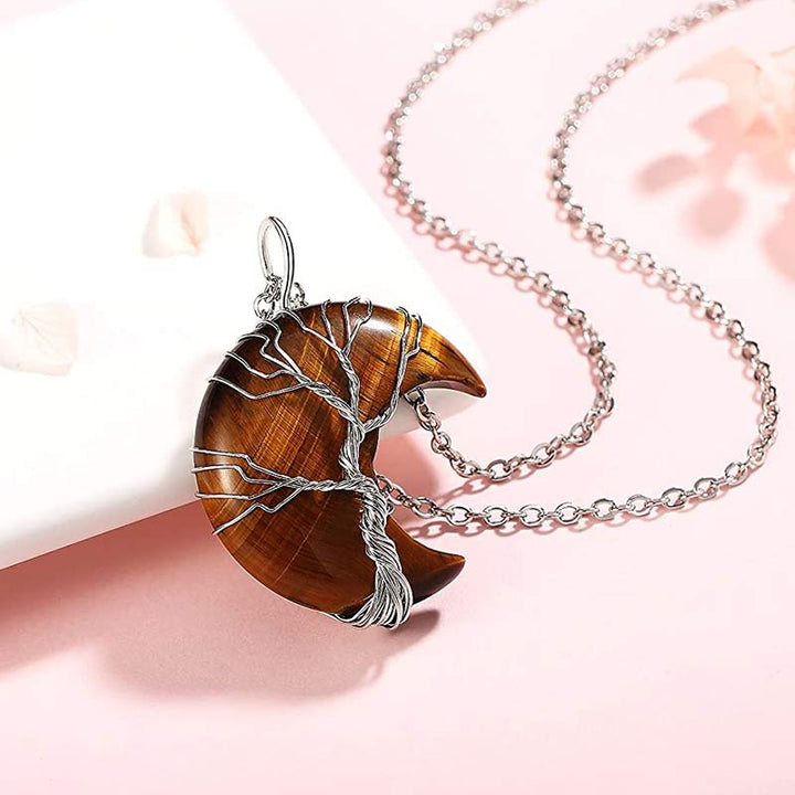Collana con luna in cristallo naturale Olivenorma