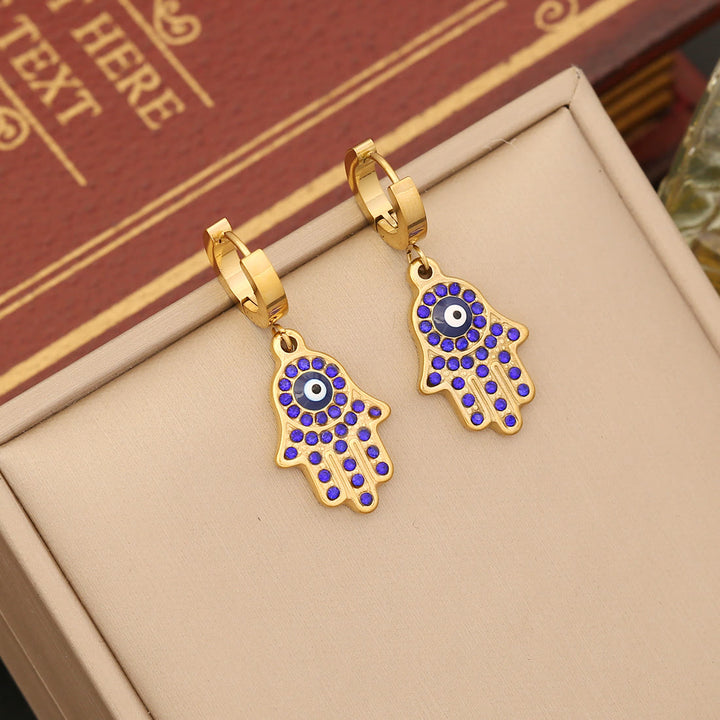 Olivenorma Evil Eye Hamsa Epoxy Collana Bracciale Orecchini Set