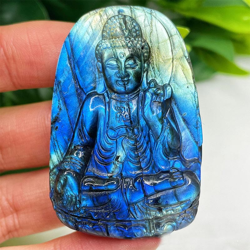 Ornamenti con faccia di luna in labradorite naturale Olivenorma , decorazione con pietre preziose 