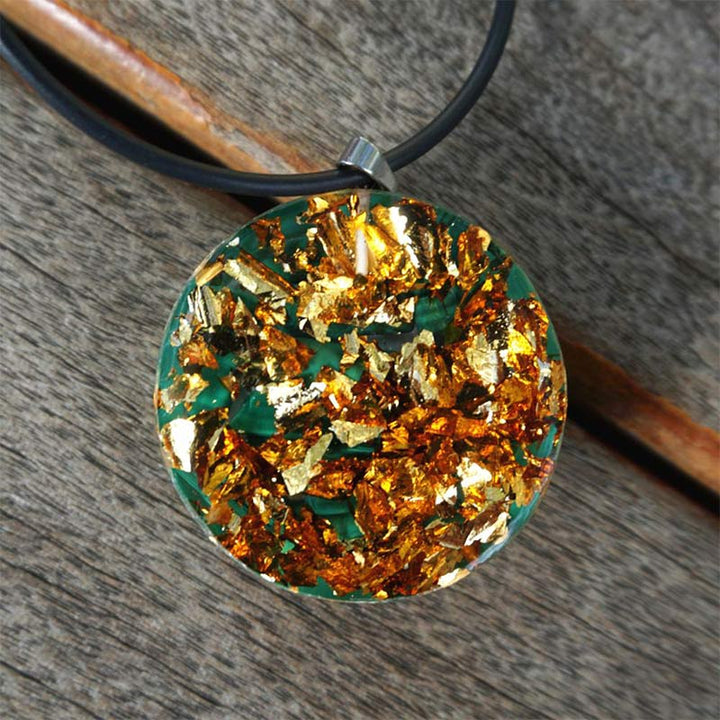 Collana con albero della vita in malachite naturale Olivenorma