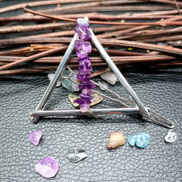 Olivenorma Crystal Triangle Ghiaia Geometrico Accessori per Capelli Pettine Forcina 