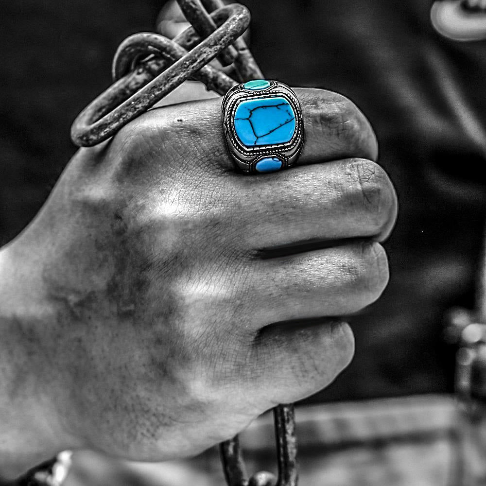 Anello da uomo turchese Olivenorma