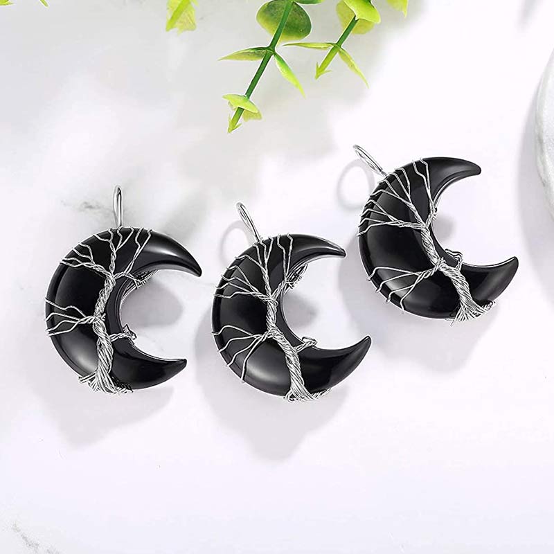 Collana con luna in cristallo naturale Olivenorma