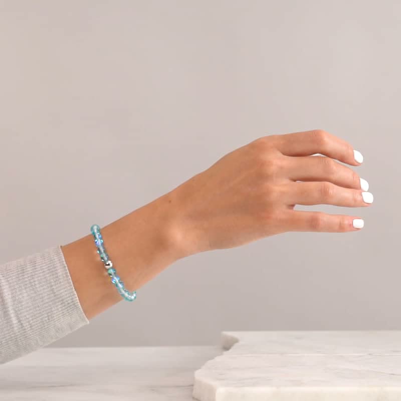 Braccialetto Olivenorma con perline di cristallo azzurro