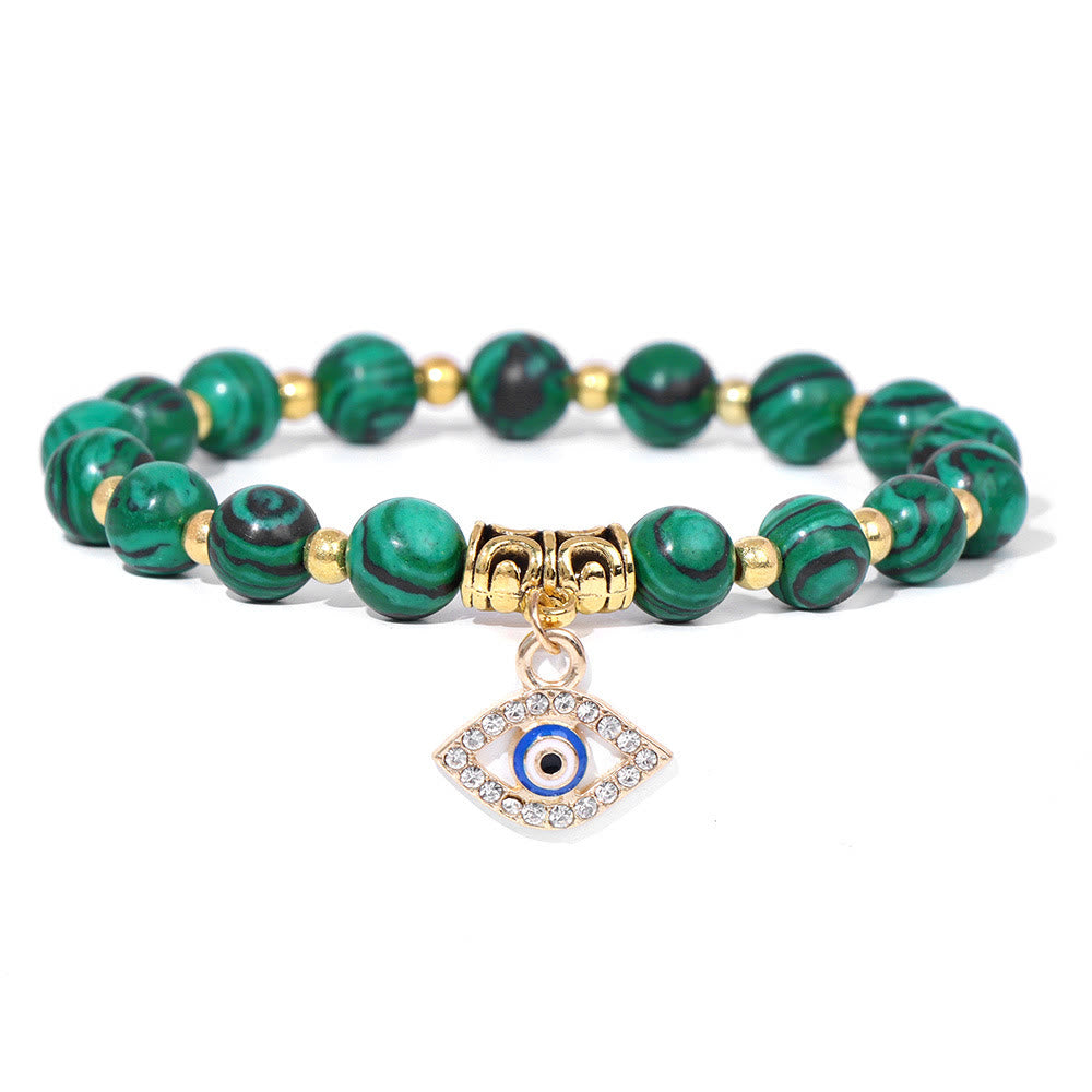Bracciale con ciondolo malocchio in pietra naturale Olivenorma
