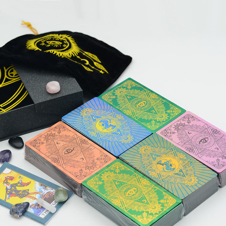 Olivenorma Foil Crystals Stone Tovaglia Set Mazzo di Tarocchi Carte