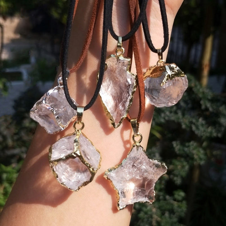 Olivenorma Ciondolo a forma di stella quadrata in cristallo bianco naturale 