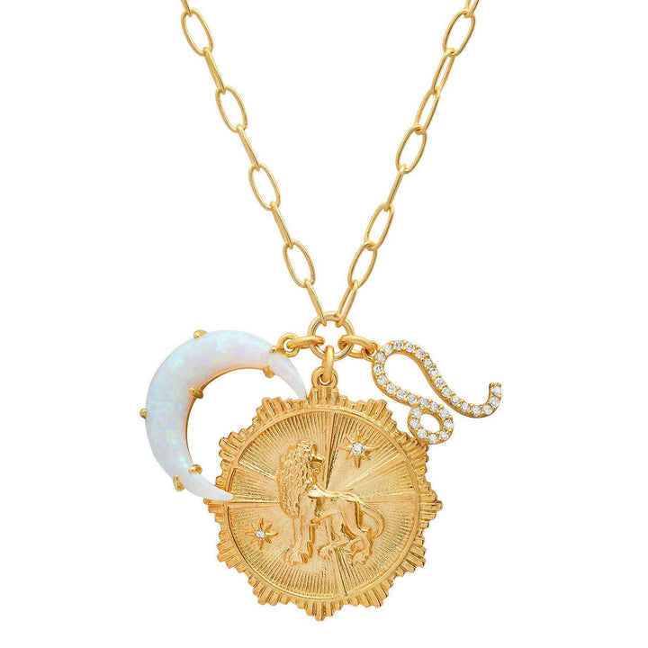 Collana con rune dello zodiaco e opale lunare Olivenorma
