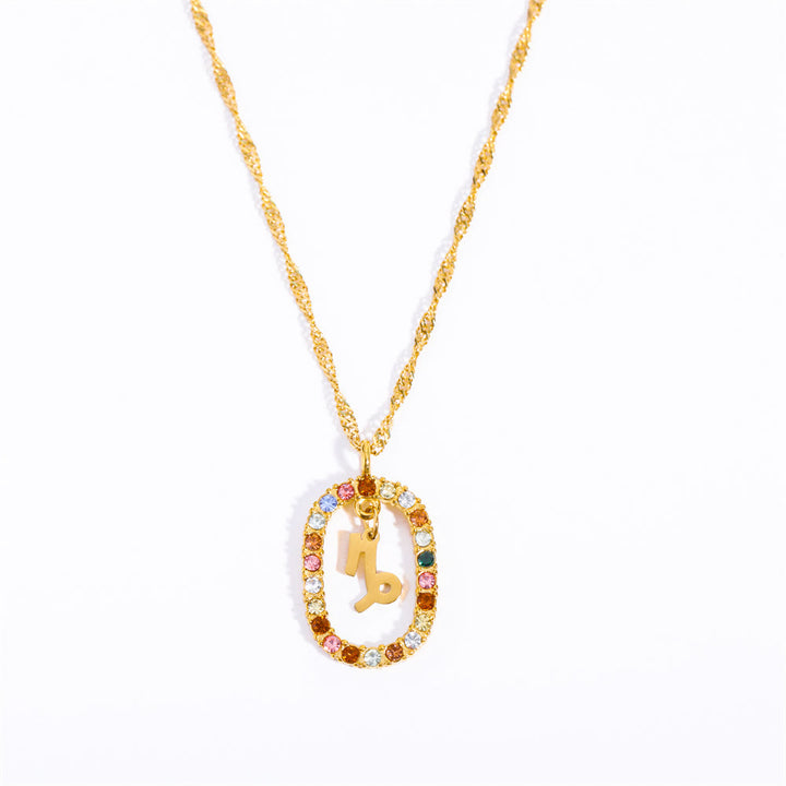 Collana Olivenorma Zircone traforato Ovale Costellazione Zodiacale