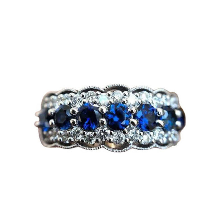 Anello creativo Olivenorma con zircone blu zaffiro cavo 