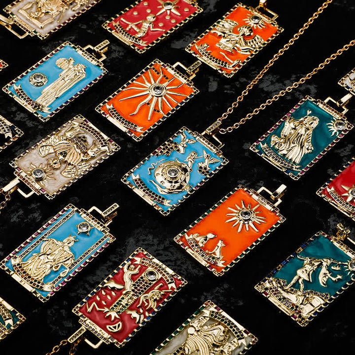 Collana con carta dei tarocchi Olivenorma in smalto