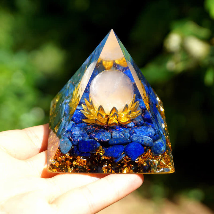 Olivenorma Sfera di quarzo rosa Lapislazzuli Loto Piramide di orgone