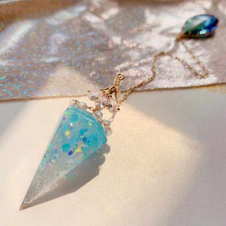 Pendolo di cristallo curativo trasparente Olivenorma Orgone 