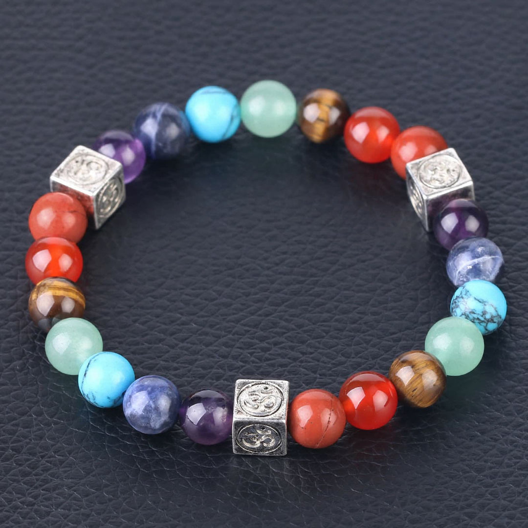Olivenorma Bracciale Yoga con Perline Multicolore 7 Chakra