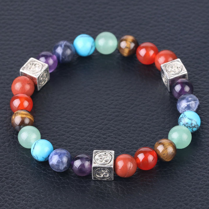 Olivenorma Bracciale Yoga con Perline Multicolore 7 Chakra