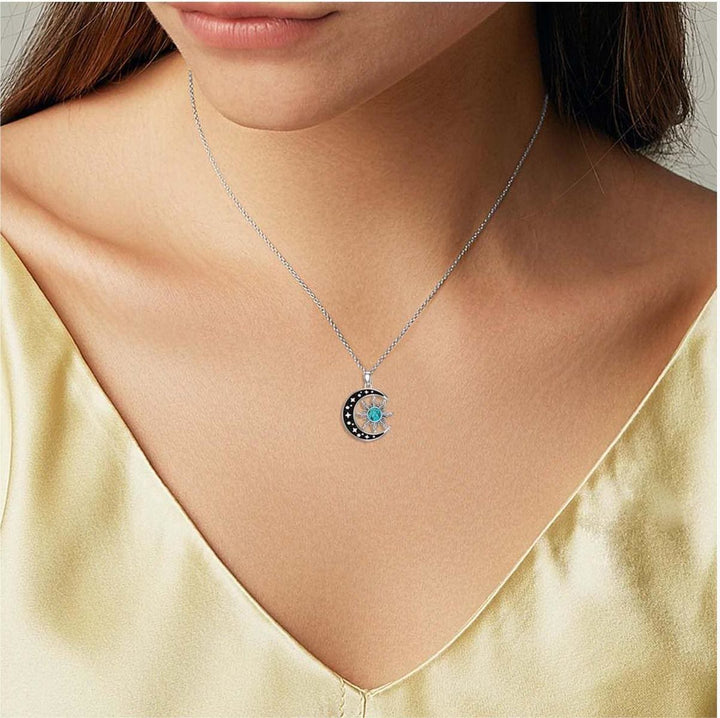 Collana con ciondolo sole luna turchese Olivenorma