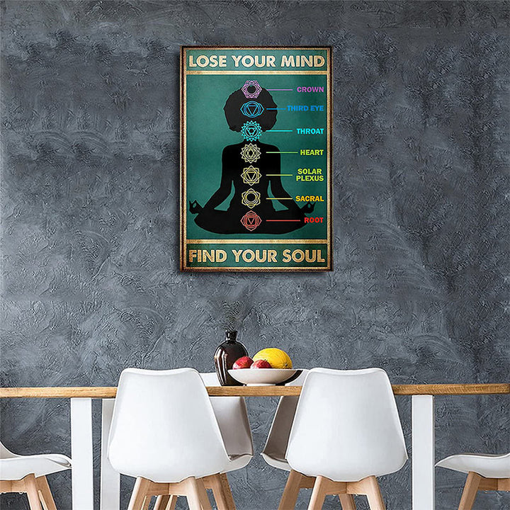 Olivenorma Chakra Yoga Poster decorativo "PERDI LA MENTE TROVA LA TUA ANIMA"