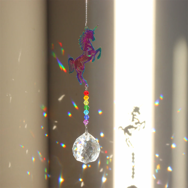 Olivenorma Clear Crystal Chakra Beads Hanging Wind Chime Suncatcher - Cavallo colorato - image 41