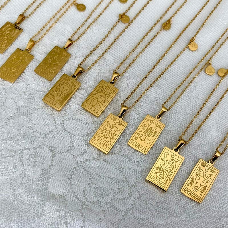 Collana con catena riempita d'oro Olivenorma Zodiac 