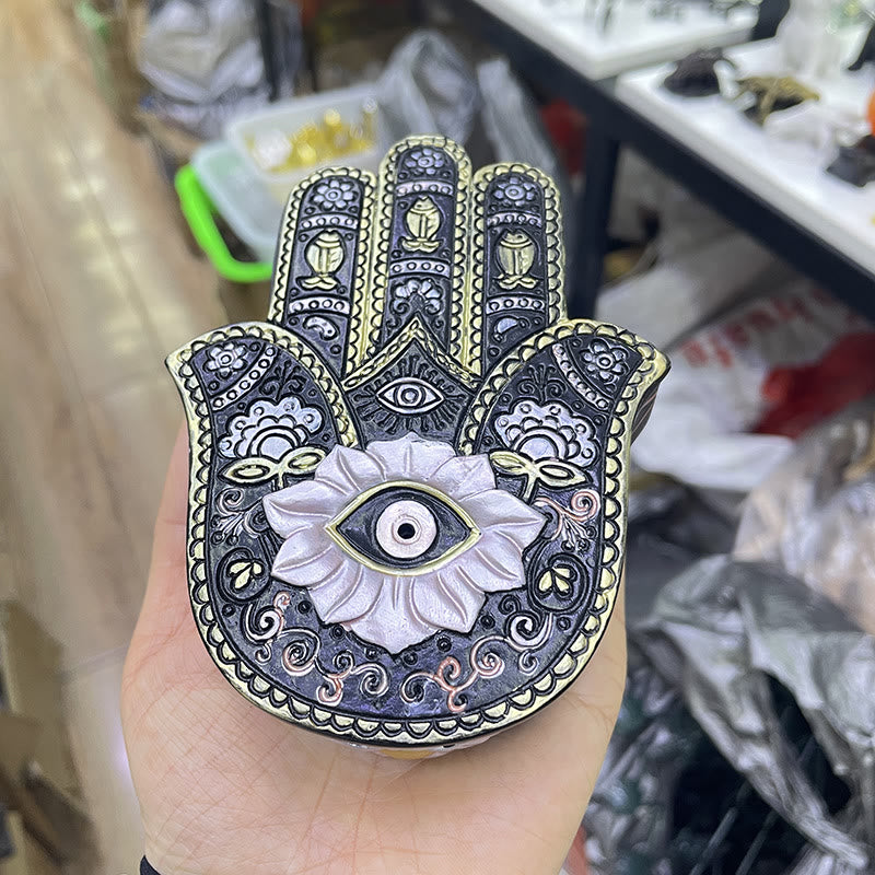 Olivenorma dipinto a mano malocchio Hamsa Box Ornamet Decoration
