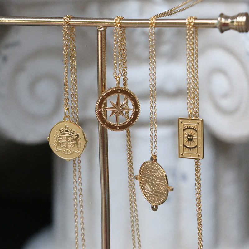 Collana Olivenorma Tarocchi in titanio e acciaio placcato oro 