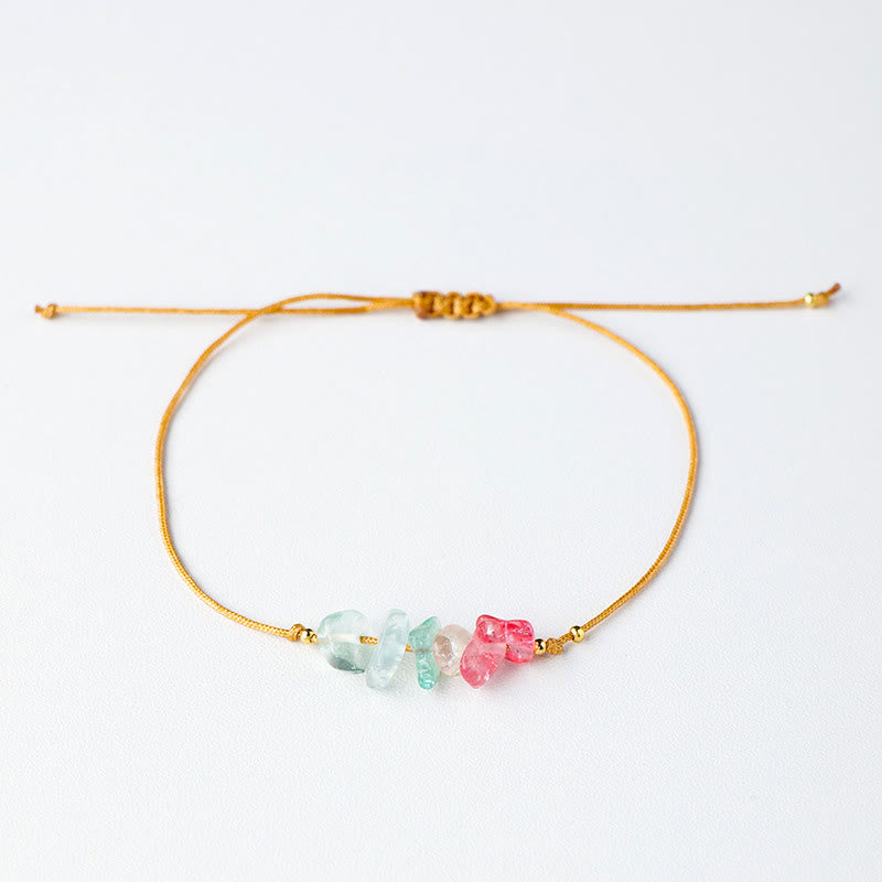Bracciale intrecciato con pietre preziose irregolari "Nature's Healing Wishes" Olivenorma