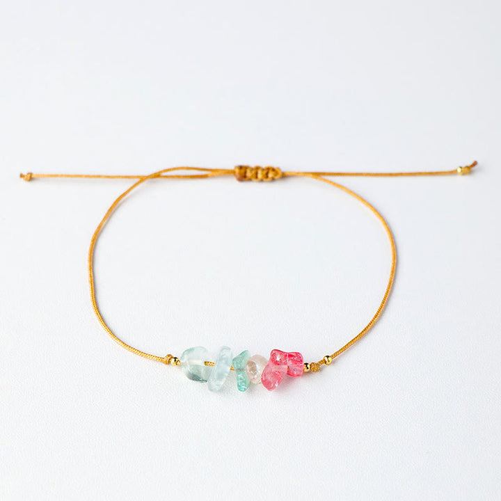 Bracciale intrecciato con pietre preziose irregolari "Nature's Healing Wishes" Olivenorma