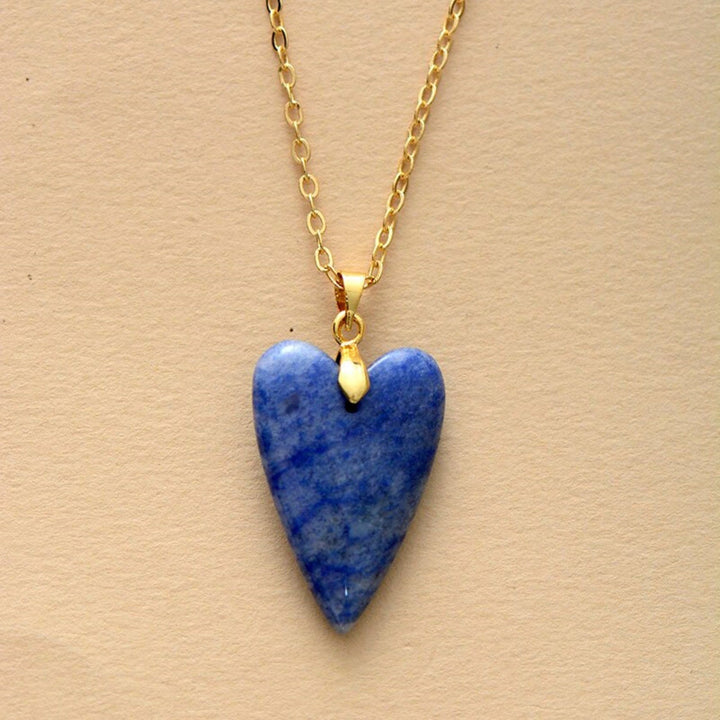Collana con ciondolo a forma di cuore in cristallo curativo Olivenorma