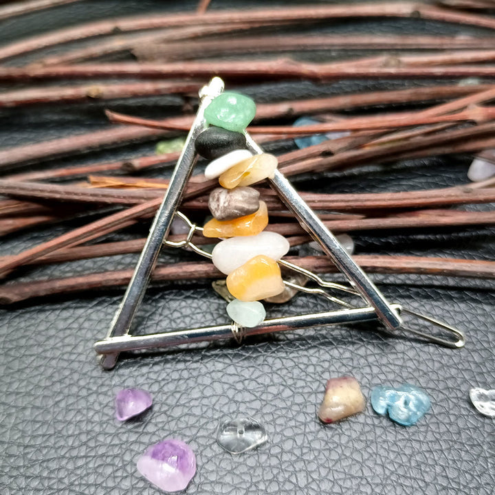 Olivenorma Crystal Triangle Ghiaia Geometrico Accessori per Capelli Pettine Forcina 