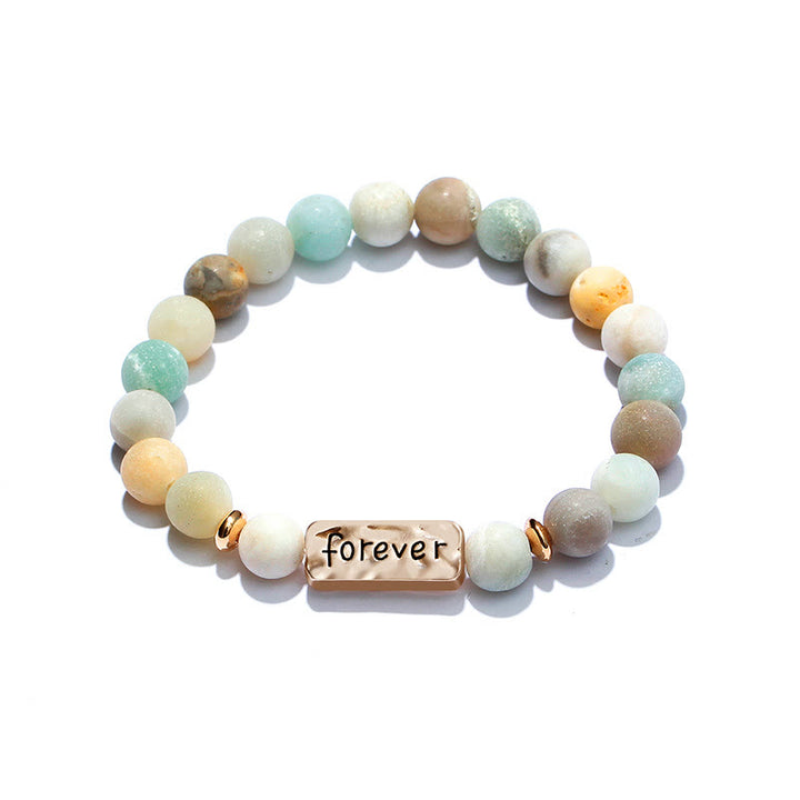 Olivenorma Natural Gemstone Best Friend Forever Set di 3 bracciali con incisione