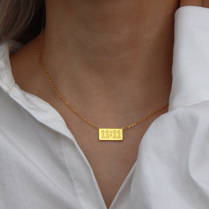 Olivenorma 11:11 Numero angelico Collana e anello delicati