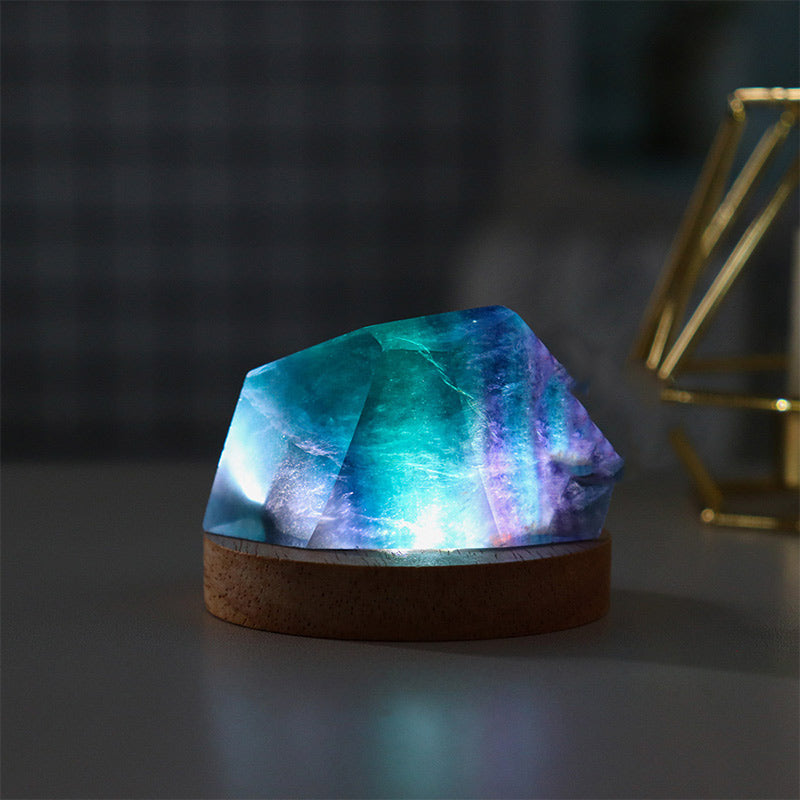 Decorazione lampada di cristallo irregolare in fluorite Olivenorma