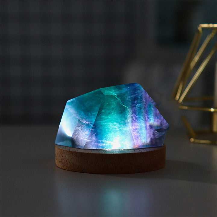 Decorazione lampada di cristallo irregolare in fluorite Olivenorma