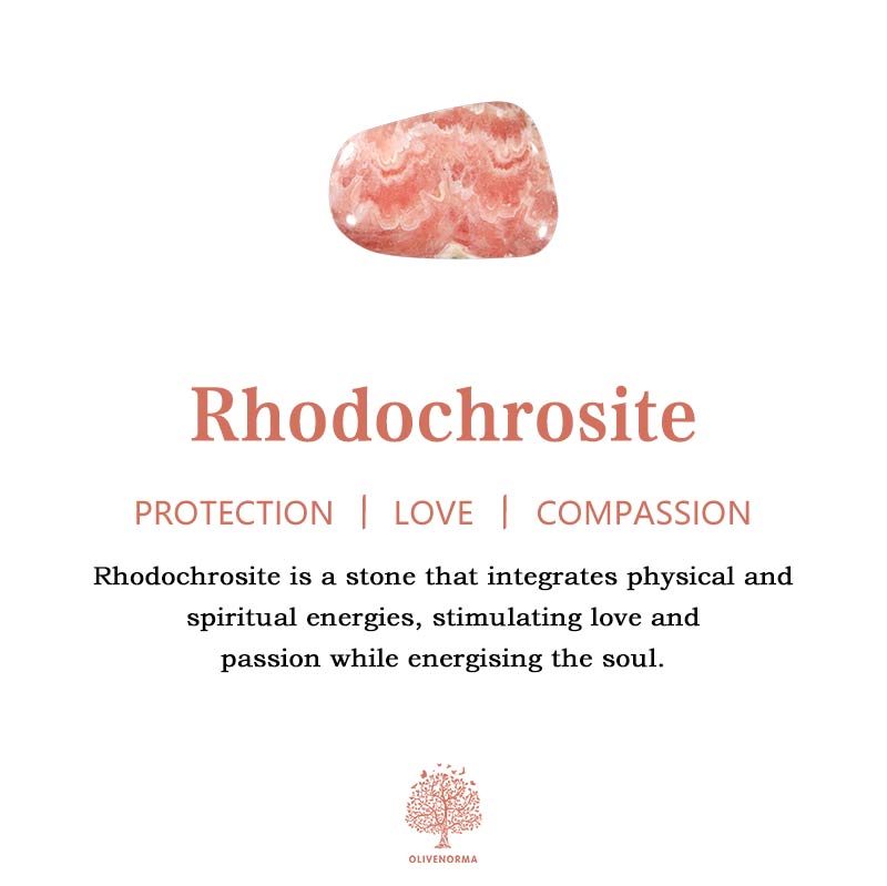 Olivenorma Rodocrosite Simbolo del Loto Bracciale 3 Pezzi